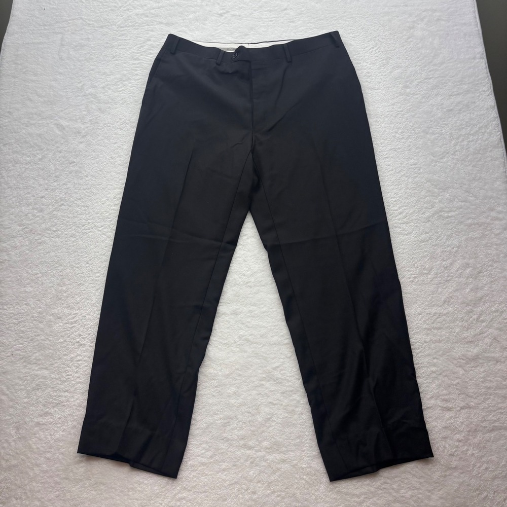 Canali 1934 Mens Black 100% Wool Dress Trousers Made in Italy Size 54 36x28
